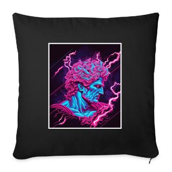 Vaporwave Griechische Mythologie Gott Neon Olymp - Sofakissenbezug 45 x 45 cm - Schwarz - Vorne