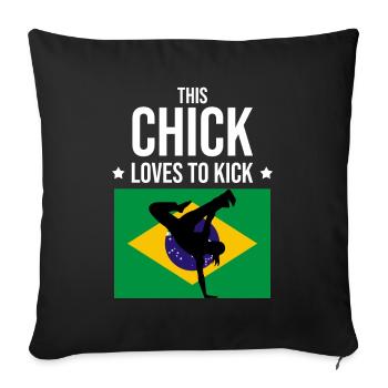 Capoeira for Mixed Martial Arts and Kickboxing - Sofa pillowcase 17,3'' x 17,3'' (45 x 45 cm) - black - Front