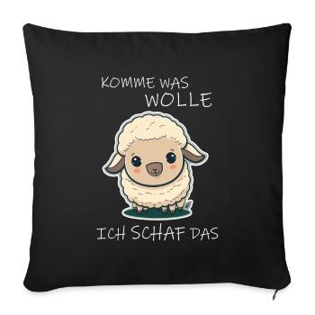 Komme Was Wolle Ich Schaf Das Depression Schäfchen - Sofakissenbezug 45 x 45 cm - Schwarz - Vorne