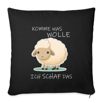 Komme Was Wolle Ich Schaf Das Depression Schäfchen - Sofakissenbezug 45 x 45 cm - Schwarz - Vorne