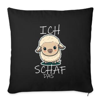 Komme Was Wolle Ich Schaf Das Depression Schäfchen - Sofakissenbezug 45 x 45 cm - Schwarz - Vorne