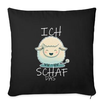 Komme Was Wolle Ich Schaf Das Depression Schäfchen - Sofakissenbezug 45 x 45 cm - Schwarz - Vorne