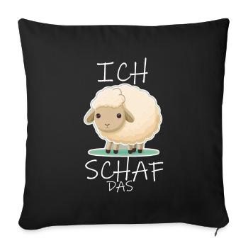 Komme Was Wolle Ich Schaf Das Depression Schäfchen - Sofakissenbezug 45 x 45 cm - Schwarz - Vorne