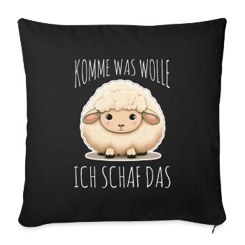 Komme Was Wolle Ich Schaf Das Depression Schäfchen - Sofakissenbezug 45 x 45 cm - Schwarz - Vorne
