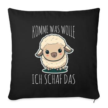 Komme Was Wolle Ich Schaf Das Depression Schäfchen - Sofakissenbezug 45 x 45 cm - Schwarz - Vorne
