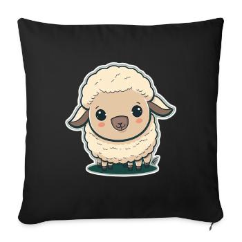 Schaf Schäfchen Tierwirt Schafsbauer Schäfer Bauer - Sofakissenbezug 45 x 45 cm - Schwarz - Vorne
