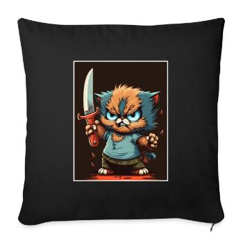 You haven't seen anything Cat Knife Kitten - Sofa pillowcase 17,3'' x 17,3'' (45 x 45 cm) - black - Front
