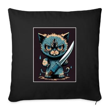 You haven't seen anything Cat Knife Kitten - Sofa pillowcase 17,3'' x 17,3'' (45 x 45 cm) - black - Front