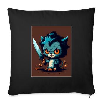You haven't seen anything Cat Knife Kitten - Sofa pillowcase 17,3'' x 17,3'' (45 x 45 cm) - black - Front