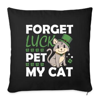 Oubliez le bonheur Pet My Cat Animal St. Patrick’s - Housse de coussin décorative 45 x 45 cm - noir - Devant