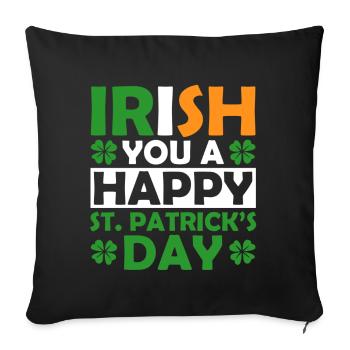 Irlandais Vous Joyeuses vacances de la Saint-Patrick - Housse de coussin décorative 45 x 45 cm - noir - Devant