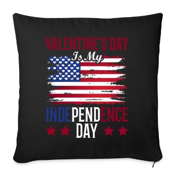 La Saint-Valentin est mon jour de l’indépendance - Housse de coussin décorative 45 x 45 cm - noir - Devant