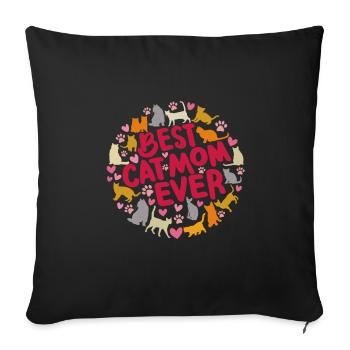 Meilleure chatte chatte clowneuse - Housse de coussin décorative 45 x 45 cm - noir - Devant