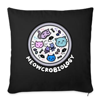 Wall Crobiology Microscopic Cats - Sofa pillowcase 17,3'' x 17,3'' (45 x 45 cm) - black - Front