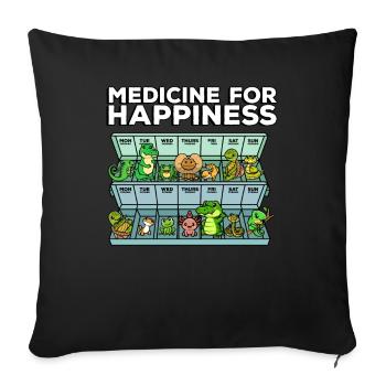 Medicine for Happiness Reptile Wildlife Animal Rescuer - Sofa pillowcase 17,3'' x 17,3'' (45 x 45 cm) - black - Front