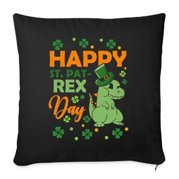 Bonne Saint-Pat Rex Dinosaures Saint-Patrick - Housse de coussin décorative 45 x 45 cm - noir - Devant
