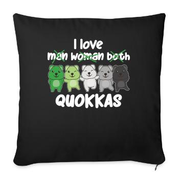 Aromantic Flag Pride LGBTQ süße Quokka - Sofakissenbezug 45 x 45 cm - Schwarz - Vorne