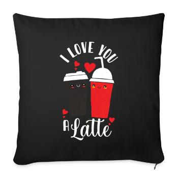 Je t’aime un latte - Housse de coussin décorative 45 x 45 cm - noir - Devant