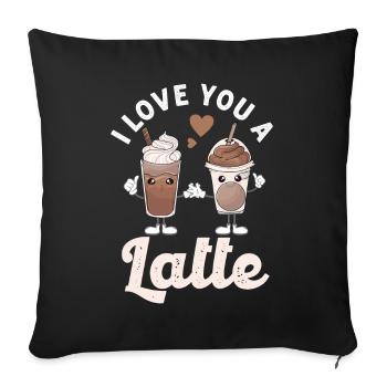 Je t’aime un latte - Housse de coussin décorative 45 x 45 cm - noir - Devant