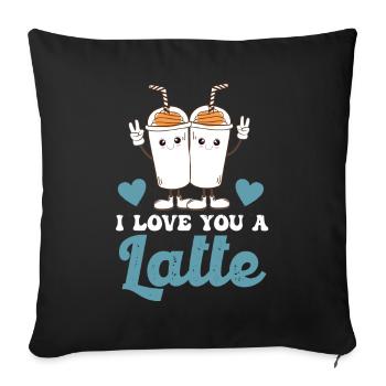 Je t’aime un latte - Housse de coussin décorative 45 x 45 cm - noir - Devant