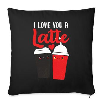 I Love You A Latte - Sofa pillowcase 17,3'' x 17,3'' (45 x 45 cm) - black - Front