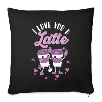 I Love You A Latte - Sofa pillowcase 17,3'' x 17,3'' (45 x 45 cm) - black - Front