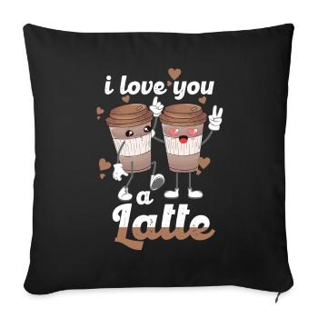 Je t’aime un latte - Housse de coussin décorative 45 x 45 cm - noir - Devant