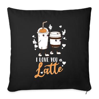 I Love You A Latte - Sofa pillowcase 17,3'' x 17,3'' (45 x 45 cm) - black - Front
