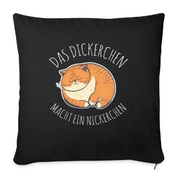 Das Dickerchen macht ein Nickerchen Katze Schlafen - Sofakissenbezug 45 x 45 cm - Schwarz - Vorne