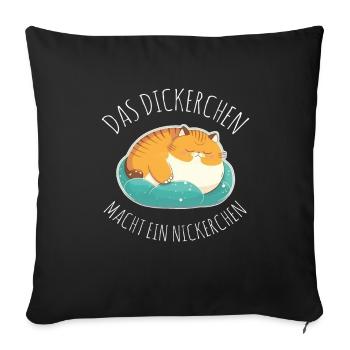Das Dickerchen macht ein Nickerchen Katze Schlafen - Sofakissenbezug 45 x 45 cm - Schwarz - Vorne