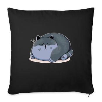 Sleeping Fat Cat Sleep Shirt Cuddly Shirt - Sofa pillowcase 17,3'' x 17,3'' (45 x 45 cm) - black - Front