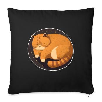 Sleeping Fat Cat Sleep Shirt Cuddly Shirt - Sofa pillowcase 17,3'' x 17,3'' (45 x 45 cm) - black - Front