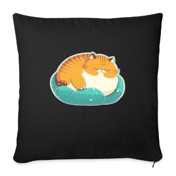 Sleeping Fat Cat Sleep Shirt Cuddly Shirt - Sofa pillowcase 17,3'' x 17,3'' (45 x 45 cm) - black - Front