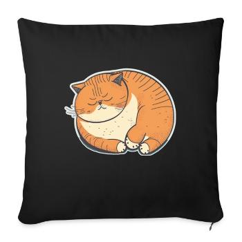 Sleeping Fat Cat Sleep Shirt Cuddly Shirt - Sofa pillowcase 17,3'' x 17,3'' (45 x 45 cm) - black - Front