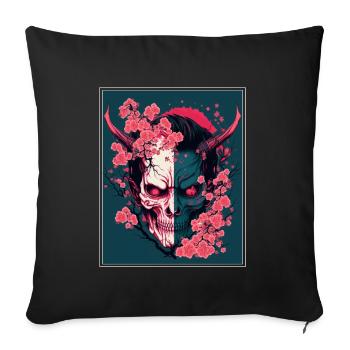 Japon japonais Cishflower Demon Abstrait Neon - Housse de coussin décorative 45 x 45 cm - noir - Devant