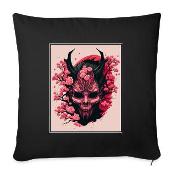 Japon japonais Cishflower Demon Abstrait Neon - Housse de coussin décorative 45 x 45 cm - noir - Devant