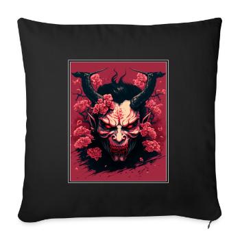 Japon japonais Cishflower Demon Abstrait Neon - Housse de coussin décorative 45 x 45 cm - noir - Devant