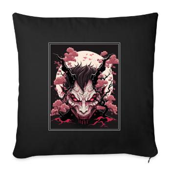 Japon japonais Cishflower Demon Abstrait Neon - Housse de coussin décorative 45 x 45 cm - noir - Devant
