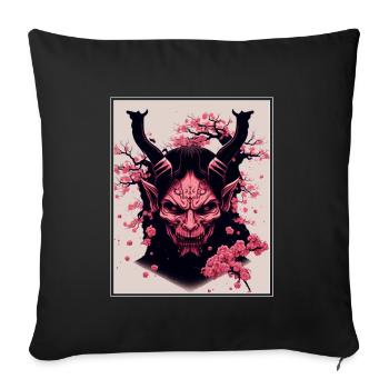 Japon japonais Cishflower Demon Abstrait Neon - Housse de coussin décorative 45 x 45 cm - noir - Devant