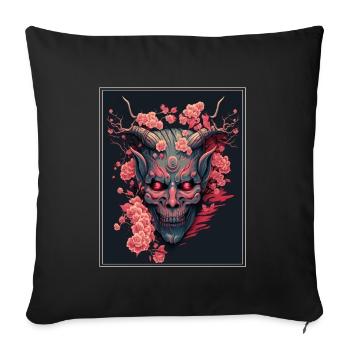 Japon japonais Cishflower Demon Abstrait Neon - Housse de coussin décorative 45 x 45 cm - noir - Devant