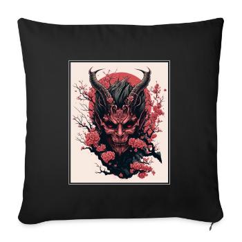 Japon japonais Cishflower Demon Abstrait Neon - Housse de coussin décorative 45 x 45 cm - noir - Devant