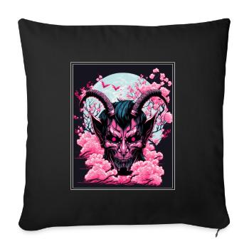 Japon japonais Cishflower Demon Abstrait Neon - Housse de coussin décorative 45 x 45 cm - noir - Devant
