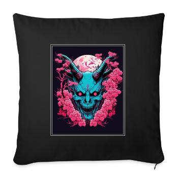 Japon japonais Cishflower Demon Abstrait Neon - Housse de coussin décorative 45 x 45 cm - noir - Devant