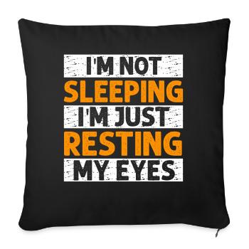Je ne dors pas, je repose juste mes yeux - Housse de coussin décorative 45 x 45 cm - noir - Devant