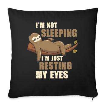 Je ne dors pas, je repose juste mes yeux - Housse de coussin décorative 45 x 45 cm - noir - Devant