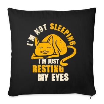 Je ne dors pas, je repose juste mes yeux - Housse de coussin décorative 45 x 45 cm - noir - Devant