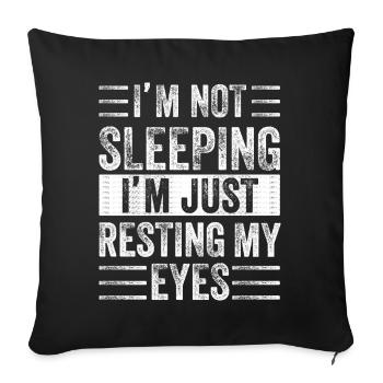 Je ne dors pas, je repose juste mes yeux - Housse de coussin décorative 45 x 45 cm - noir - Devant