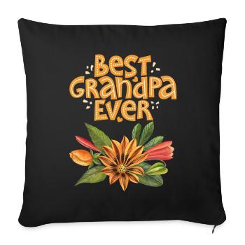 Grand-père, grand-père, grand-père disant, fête des pères - Housse de coussin décorative 45 x 45 cm - noir - Devant
