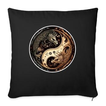 Chinese China Dragon Meditation Yoga Abstract - Sofa pillowcase 17,3'' x 17,3'' (45 x 45 cm) - black - Front