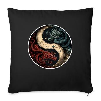 Chinese China Dragon Meditation Yoga Abstract - Sofa pillowcase 17,3'' x 17,3'' (45 x 45 cm) - black - Front